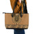 Brown African Dashiki With Fijian Tapa Pattern Leather Tote Bag