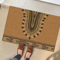 Brown African Dashiki With Fijian Tapa Pattern Rubber Doormat