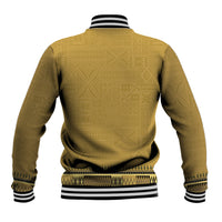 Gold African Dashiki With Fijian Tapa Pattern Baseball Jacket