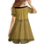 Gold African Dashiki With Fijian Tapa Pattern Family Matching Off Shoulder Short Dress and Hawaiian Shirt