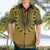 Gold African Dashiki With Fijian Tapa Pattern Hawaiian Shirt