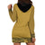 Gold African Dashiki With Fijian Tapa Pattern Hoodie Dress