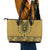 Gold African Dashiki With Fijian Tapa Pattern Leather Tote Bag