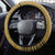 Gold African Dashiki With Fijian Tapa Pattern Steering Wheel Cover