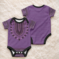 Purple African Dashiki With Fijian Tapa Pattern Baby Onesie LT14 - Polynesian Pride