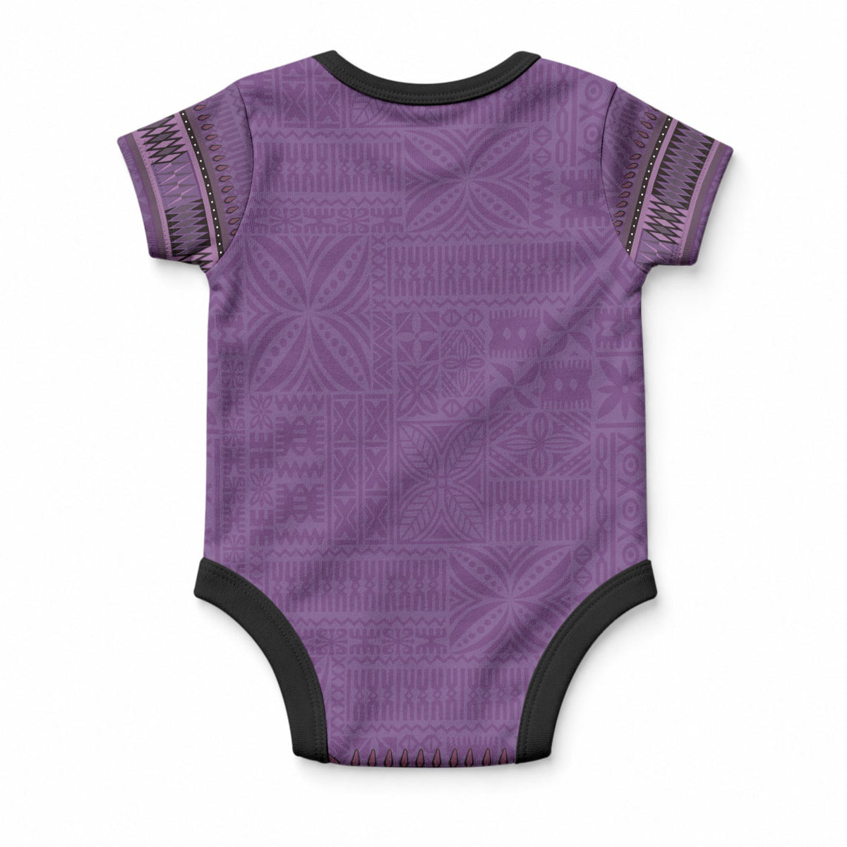 Purple African Dashiki With Fijian Tapa Pattern Baby Onesie LT14 - Polynesian Pride