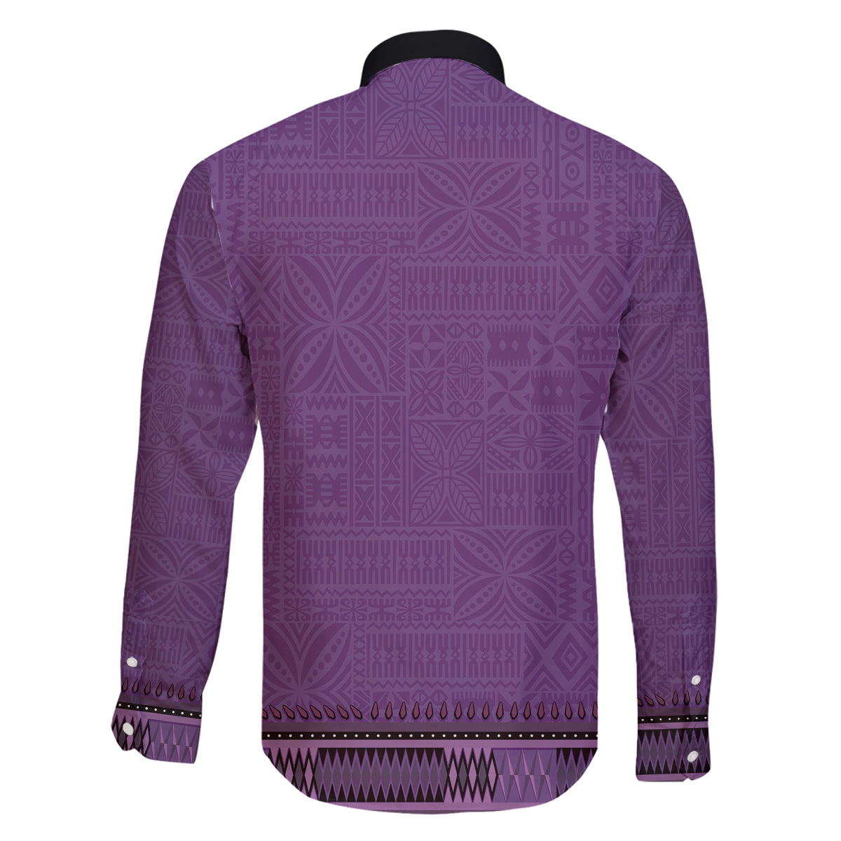 Purple African Dashiki With Fijian Tapa Pattern Family Matching Mermaid Dress and Hawaiian Shirt LT14 - Polynesian Pride