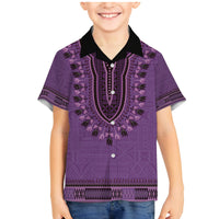 Purple African Dashiki With Fijian Tapa Pattern Family Matching Mermaid Dress and Hawaiian Shirt LT14 Son's Shirt Purple - Polynesian Pride