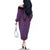 Purple African Dashiki With Fijian Tapa Pattern Family Matching Off The Shoulder Long Sleeve Dress and Hawaiian Shirt