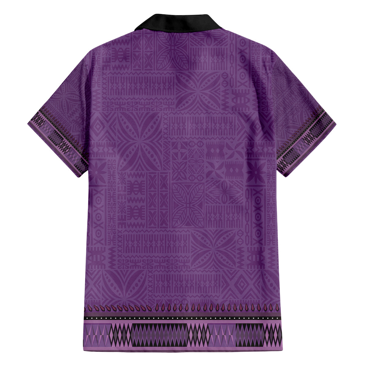 Purple African Dashiki With Fijian Tapa Pattern Family Matching Off Shoulder Short Dress and Hawaiian Shirt LT14 - Polynesian Pride