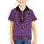 Purple African Dashiki With Fijian Tapa Pattern Family Matching Off Shoulder Short Dress and Hawaiian Shirt