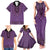 Purple African Dashiki With Fijian Tapa Pattern Family Matching Tank Maxi Dress and Hawaiian Shirt