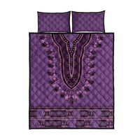 Purple African Dashiki With Fijian Tapa Pattern Quilt Bed Set