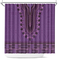 Purple African Dashiki With Fijian Tapa Pattern Shower Curtain