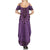 Purple African Dashiki With Fijian Tapa Pattern Summer Maxi Dress