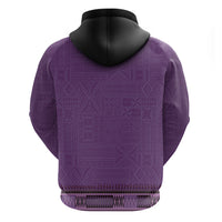 Purple African Dashiki With Fijian Tapa Pattern Zip Hoodie
