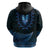 Blue African Dashiki With Aotearoa Maori Hoodie Paua Shell Mix Silver Fern