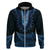 Blue African Dashiki With Aotearoa Maori Hoodie Paua Shell Mix Silver Fern