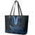 Blue African Dashiki With Aotearoa Maori Leather Tote Bag Paua Shell Mix Silver Fern