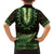Lime Green African Dashiki With Aotearoa Maori Family Matching Off Shoulder Short Dress and Hawaiian Shirt Paua Shell Mix Silver Fern