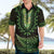 Lime Green African Dashiki With Aotearoa Maori Hawaiian Shirt Paua Shell Mix Silver Fern