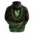 Lime Green African Dashiki With Aotearoa Maori Hoodie Paua Shell Mix Silver Fern