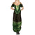 Lime Green African Dashiki With Aotearoa Maori Summer Maxi Dress Paua Shell Mix Silver Fern