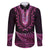 Pink African Dashiki With Aotearoa Maori Family Matching Puletasi and Hawaiian Shirt Paua Shell Mix Silver Fern