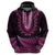 Pink African Dashiki With Aotearoa Maori Hoodie Paua Shell Mix Silver Fern