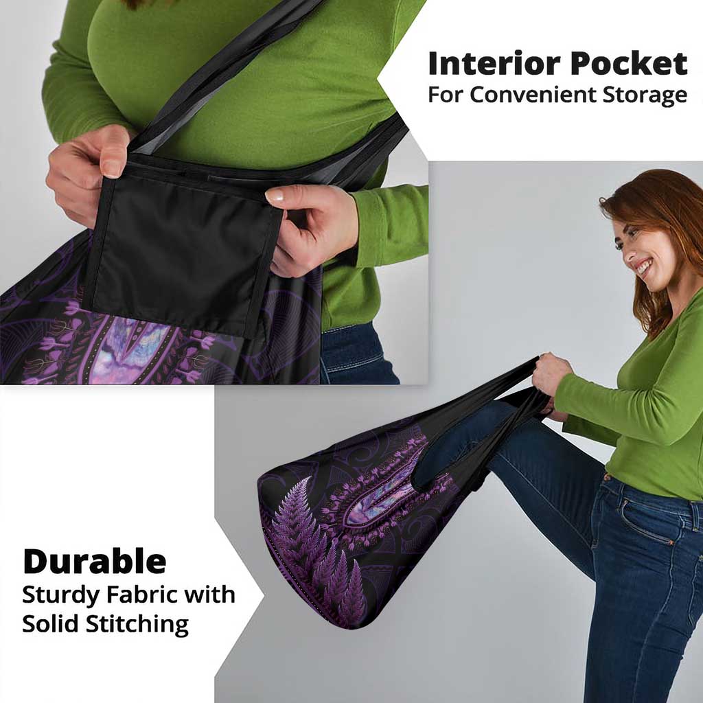 Purple African Dashiki With Aotearoa Maori Grocery Bag Paua Shell Mix Silver Fern