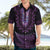 Purple African Dashiki With Aotearoa Maori Hawaiian Shirt Paua Shell Mix Silver Fern