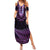 Purple African Dashiki With Aotearoa Maori Summer Maxi Dress Paua Shell Mix Silver Fern