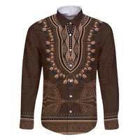 Brown African Dashiki With Tonga Ngatu Pattern Family Matching Mermaid Dress and Hawaiian Shirt