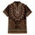 Brown African Dashiki With Tonga Ngatu Pattern Family Matching Off Shoulder Short Dress and Hawaiian Shirt