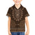 Brown African Dashiki With Tonga Ngatu Pattern Family Matching Off Shoulder Short Dress and Hawaiian Shirt