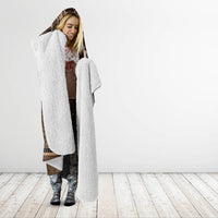 Brown African Dashiki With Tonga Ngatu Pattern Hooded Blanket