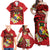 Personalised Tonga Emancipation Day Family Matching Off Shoulder Maxi Dress and Hawaiian Shirt Tongan Ngatu Pattern - Red Version