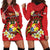 Personalised Tonga Emancipation Day Hoodie Dress Tongan Ngatu Pattern - Red Version