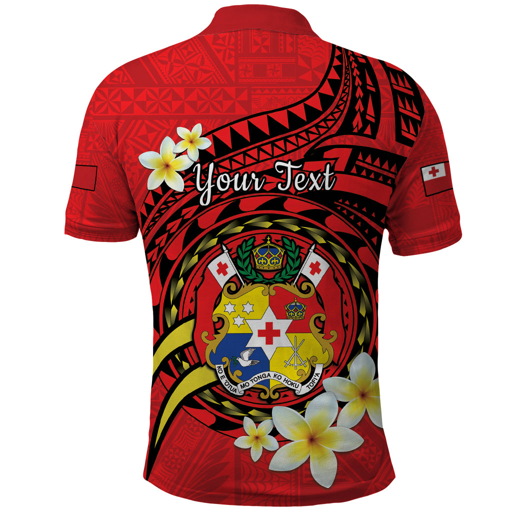 Personalised Tonga Emancipation Day Polo Shirt Tongan Ngatu Pattern - Red Version