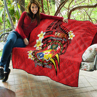 Personalised Tonga Emancipation Day Quilt Tongan Ngatu Pattern - Red Version