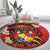 Personalised Tonga Emancipation Day Round Carpet Tongan Ngatu Pattern - Red Version