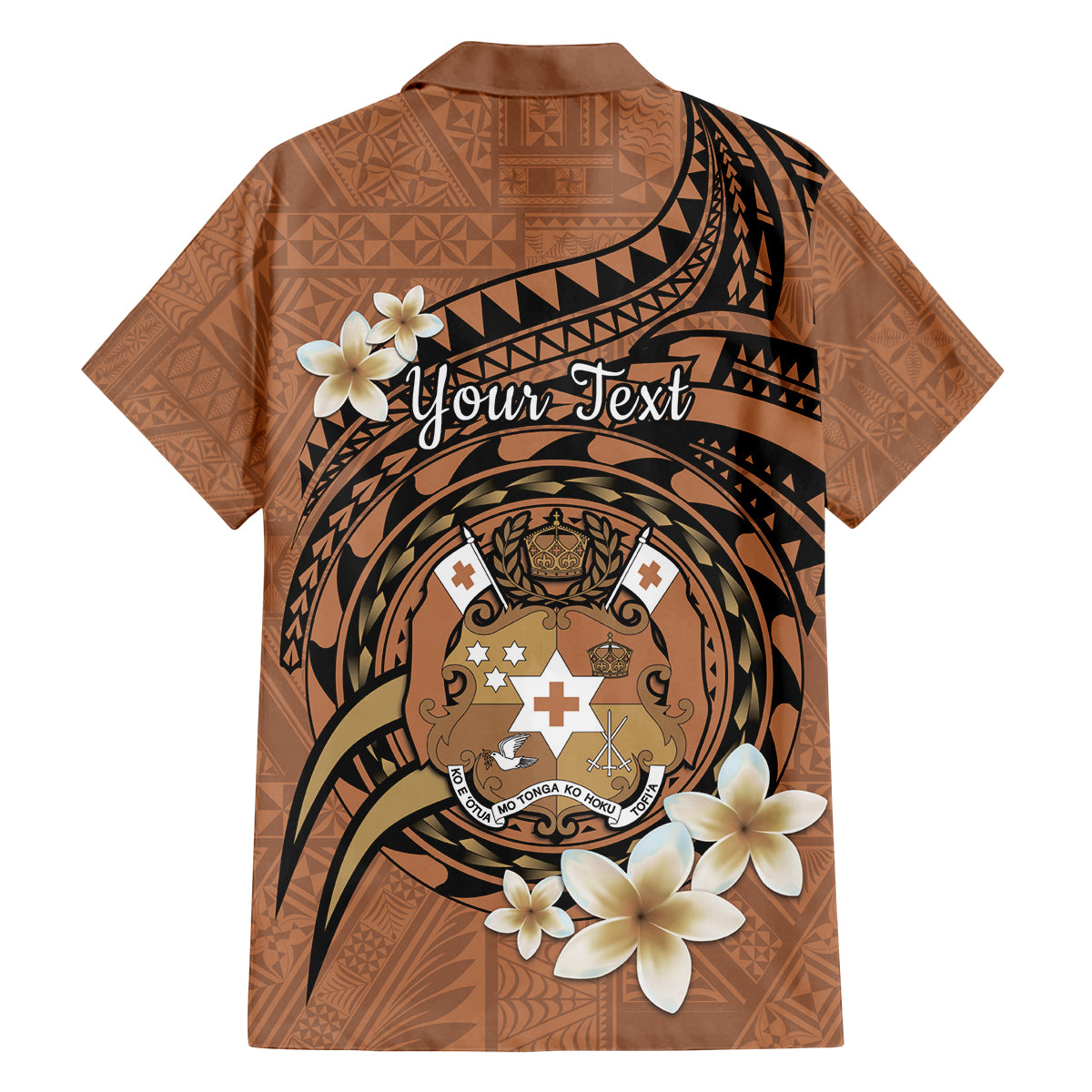 Personalised Tonga Emancipation Day Family Matching Tank Maxi Dress and Hawaiian Shirt Tongan Ngatu Pattern - Brown Version
