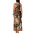 Personalised Tonga Emancipation Day Family Matching Tank Maxi Dress and Hawaiian Shirt Tongan Ngatu Pattern - Brown Version