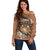 Personalised Tonga Emancipation Day Off Shoulder Sweater Tongan Ngatu Pattern - Brown Version