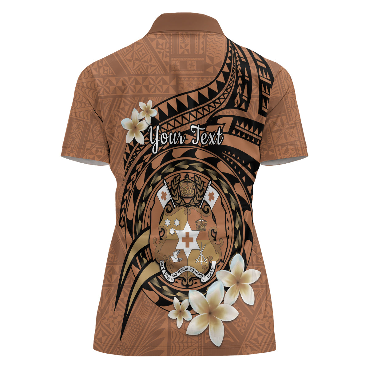 Personalised Tonga Emancipation Day Women Polo Shirt Tongan Ngatu Pattern - Brown Version