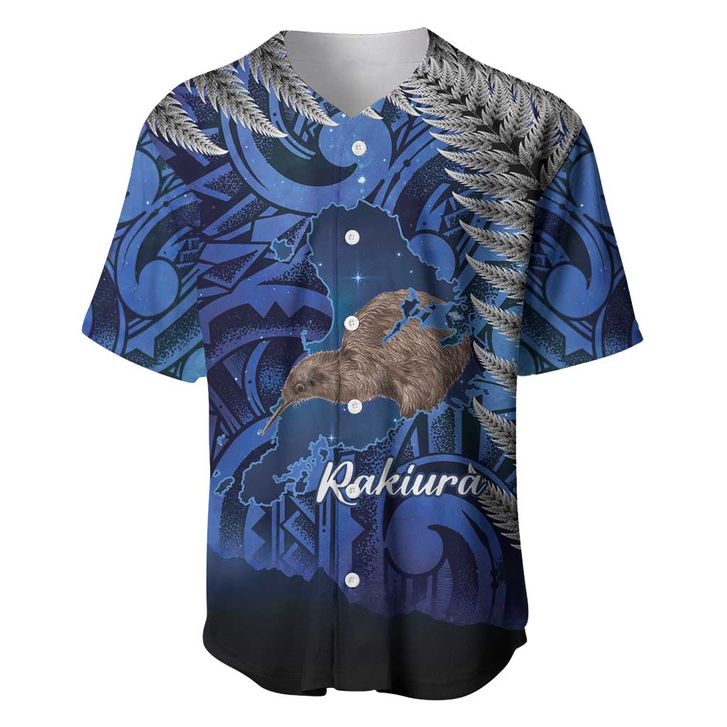 New Zealand Stewart Island Baseball Jersey Rakiura Kiwi Maori Glowing Sky