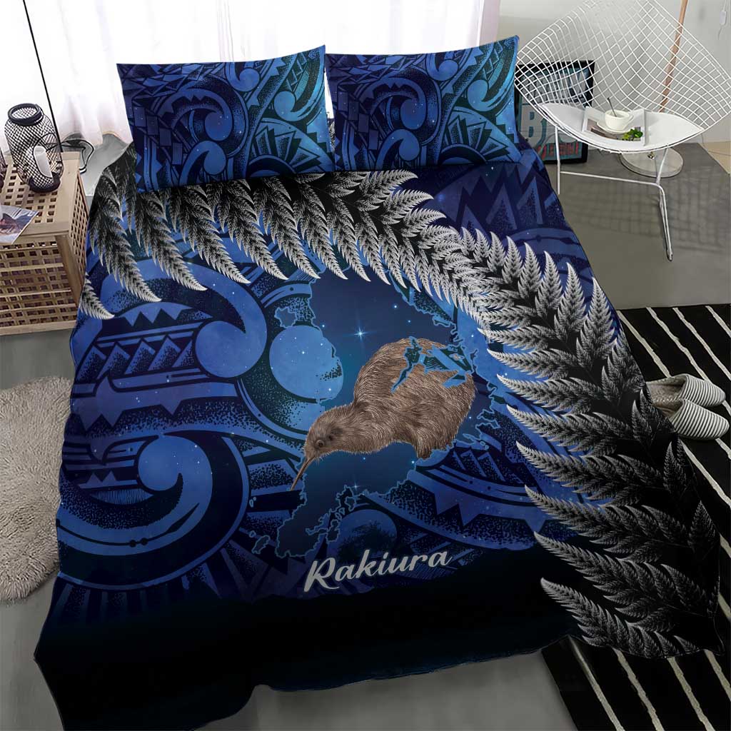 New Zealand Stewart Island Bedding Set Rakiura Kiwi Maori Glowing Sky