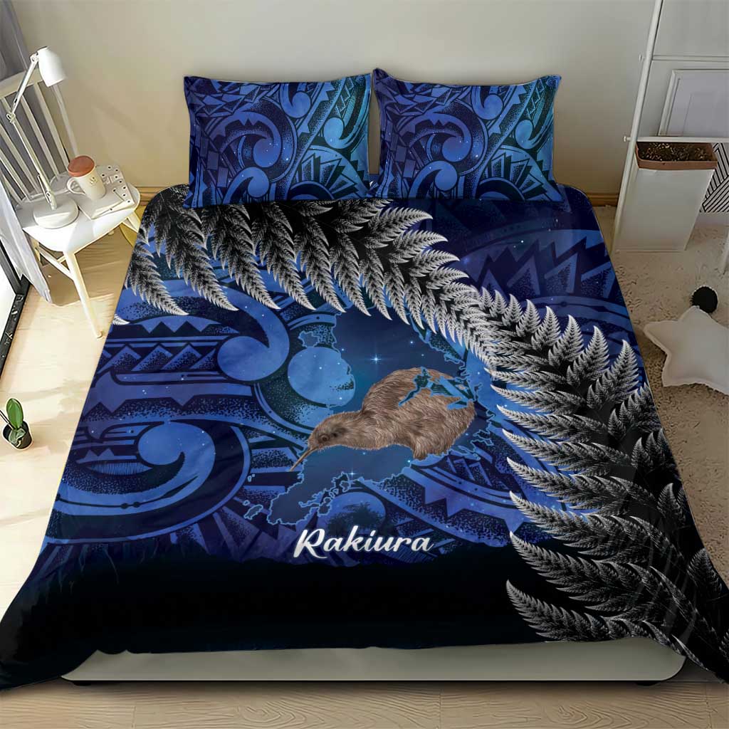 New Zealand Stewart Island Bedding Set Rakiura Kiwi Maori Glowing Sky