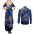 New Zealand Stewart Island Couples Matching Summer Maxi Dress and Long Sleeve Button Shirt Rakiura Kiwi Maori Glowing Sky