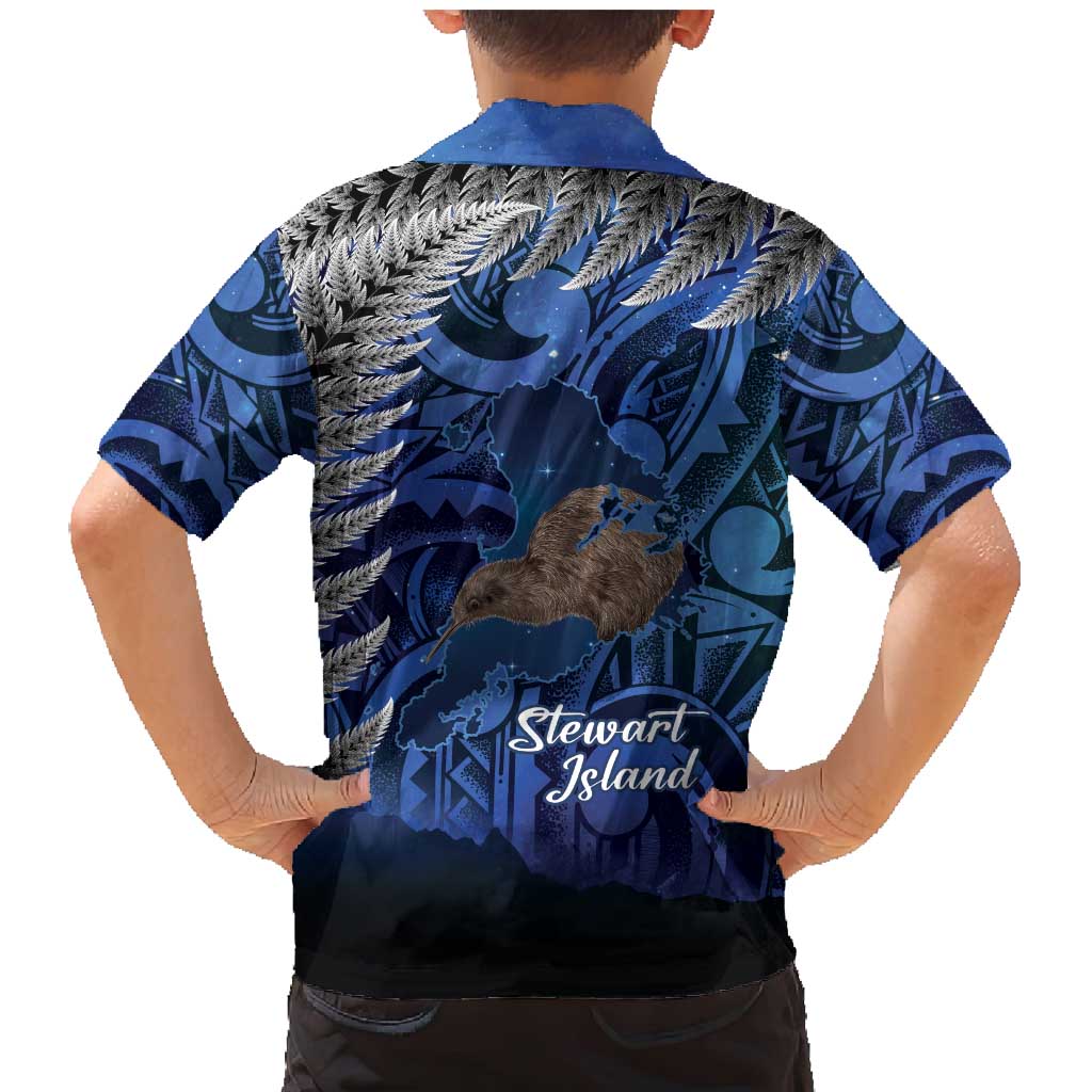 New Zealand Stewart Island Family Matching Mermaid Dress and Hawaiian Shirt Rakiura Kiwi Maori Glowing Sky